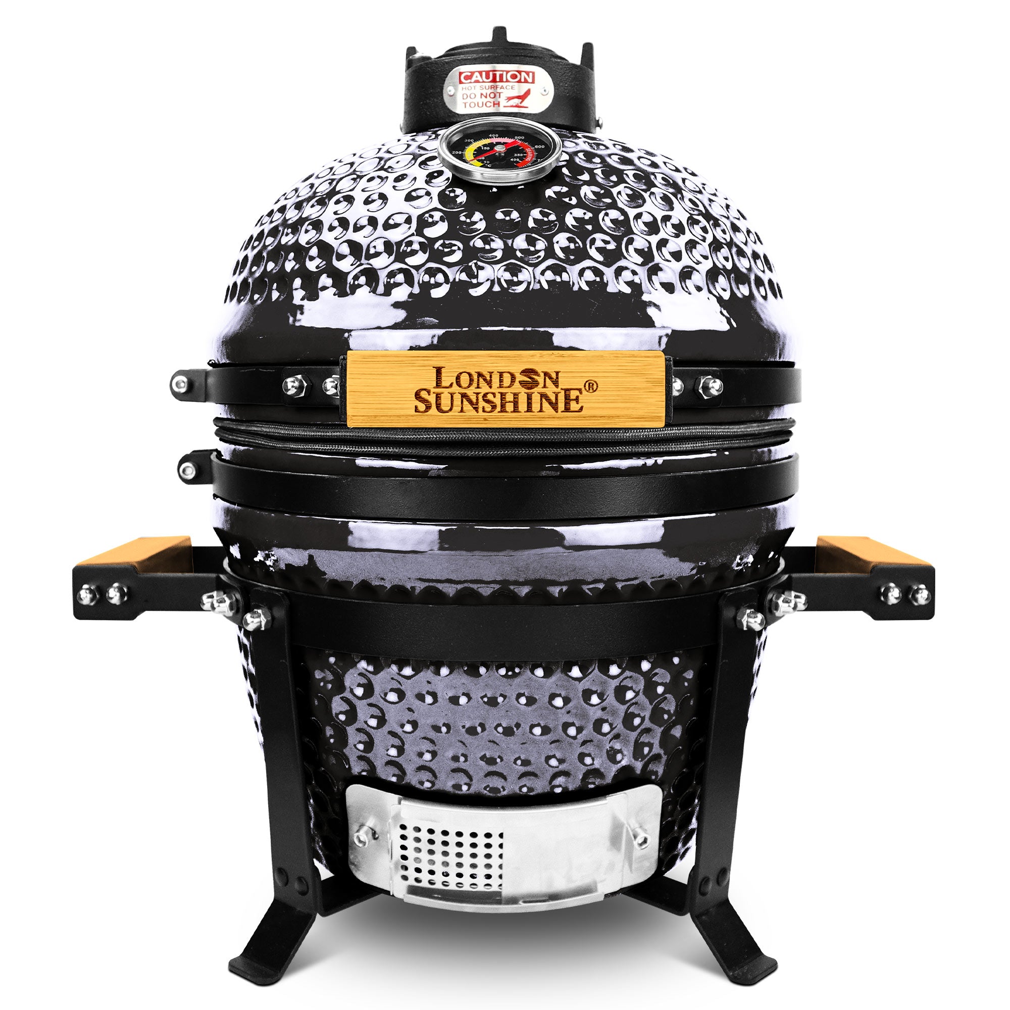 Ceramic 13″ Kamado BBQ Smoker Grill with Tabletop Stand - Colors: Red/Black/Orange/Green