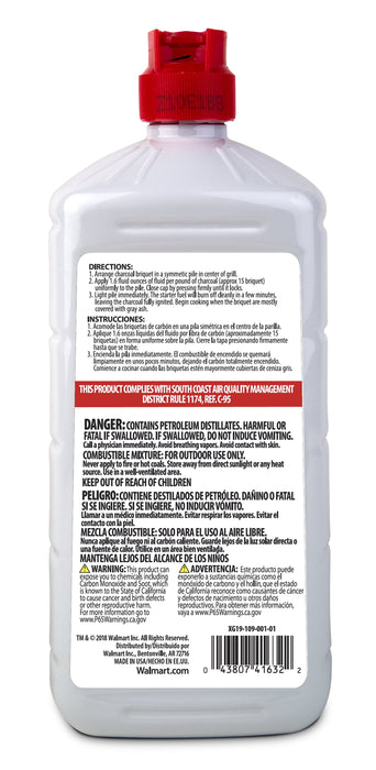 Charcoal Lighter Fluid, Odorless Lighter Fuel, 32 Oz