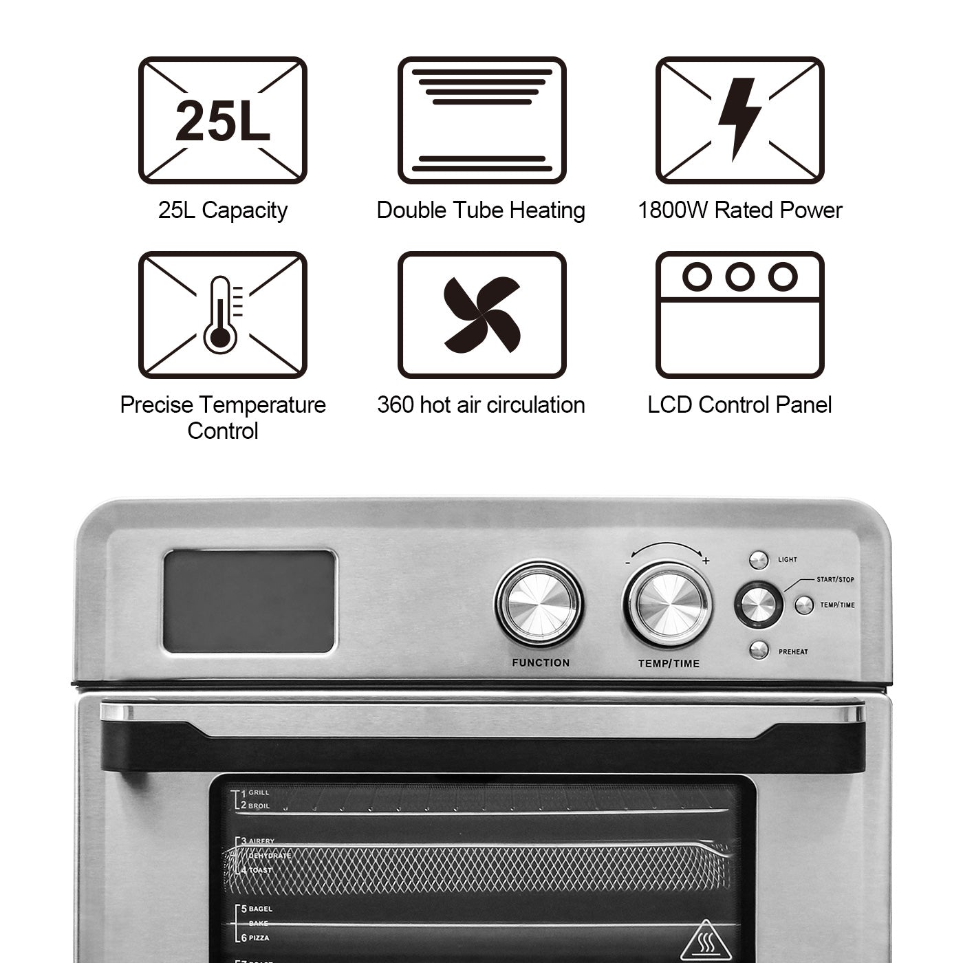 LCD Digital Display Air Fryer Convection Oven