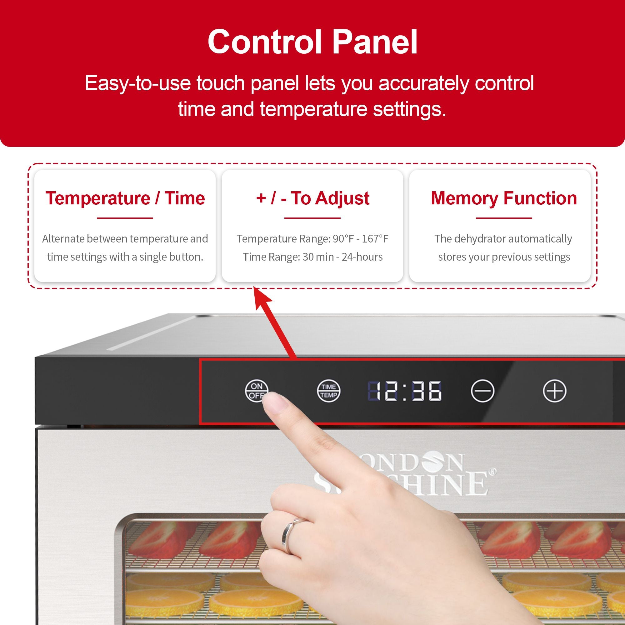 London Sunshine Dehydrator - Stainless Steel 10 Tray（New Version）