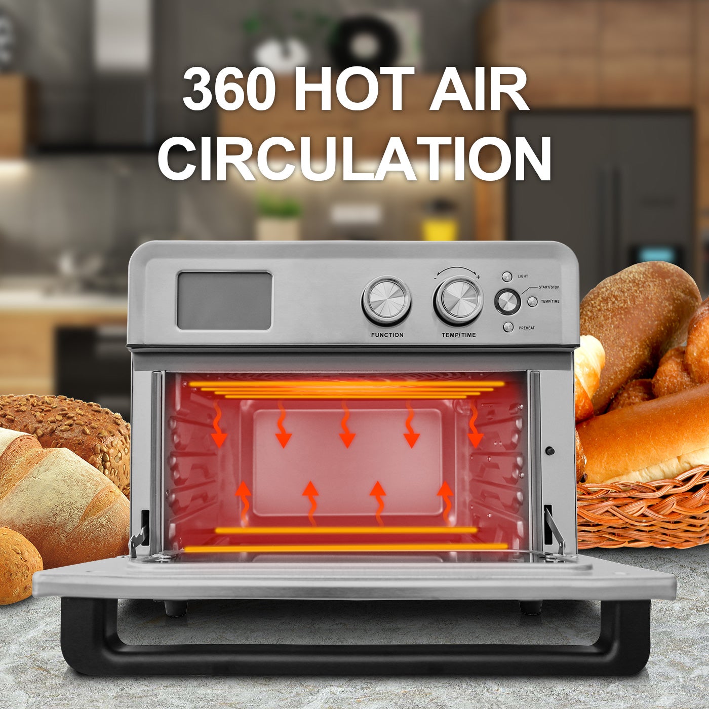 LCD Digital Display Air Fryer Convection Oven