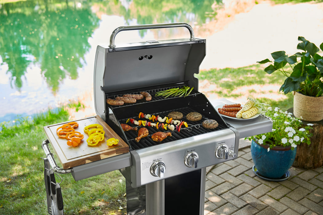 Kenmore - 3 Burner Pedestal Gas Grill - Pearl