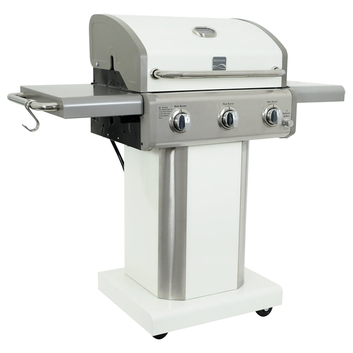 Kenmore - 3 Burner Pedestal Gas Grill - Pearl