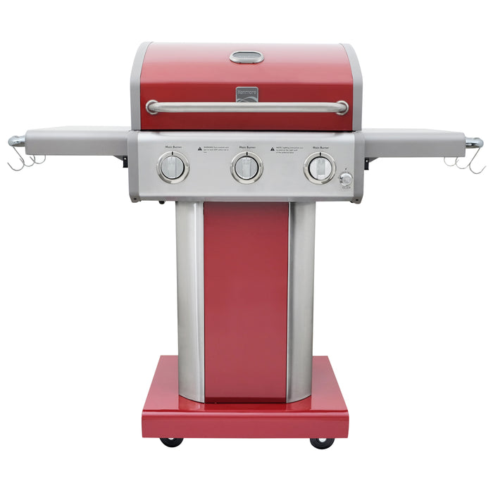 Kenmore - 3 Burner Pedestal Gas Grill - Red