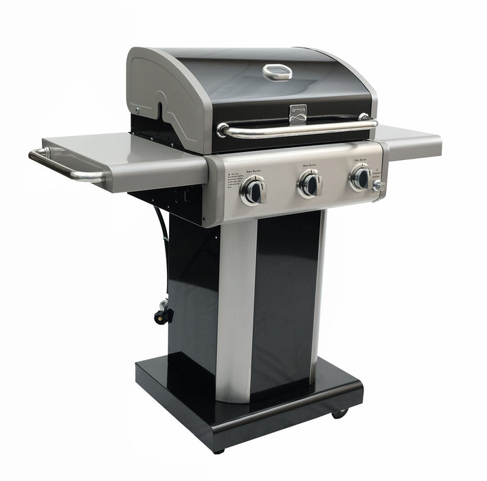 Kenmore - 3 Burner Pedestal Gas Grill - Black