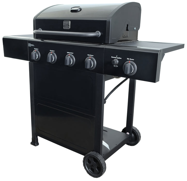 Kenmore - 4 Burner Gas Grill Plus Side Burner - All Black